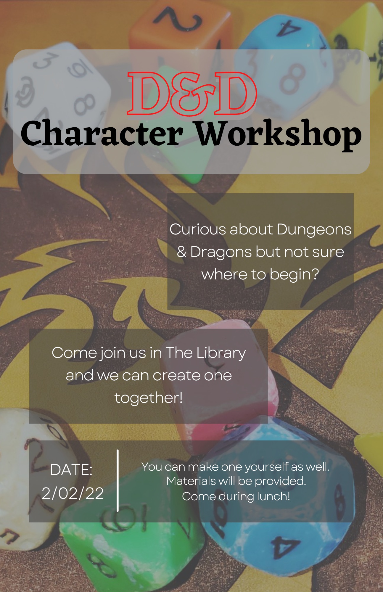 D&D Character Workshop in the Library – 2/2/22